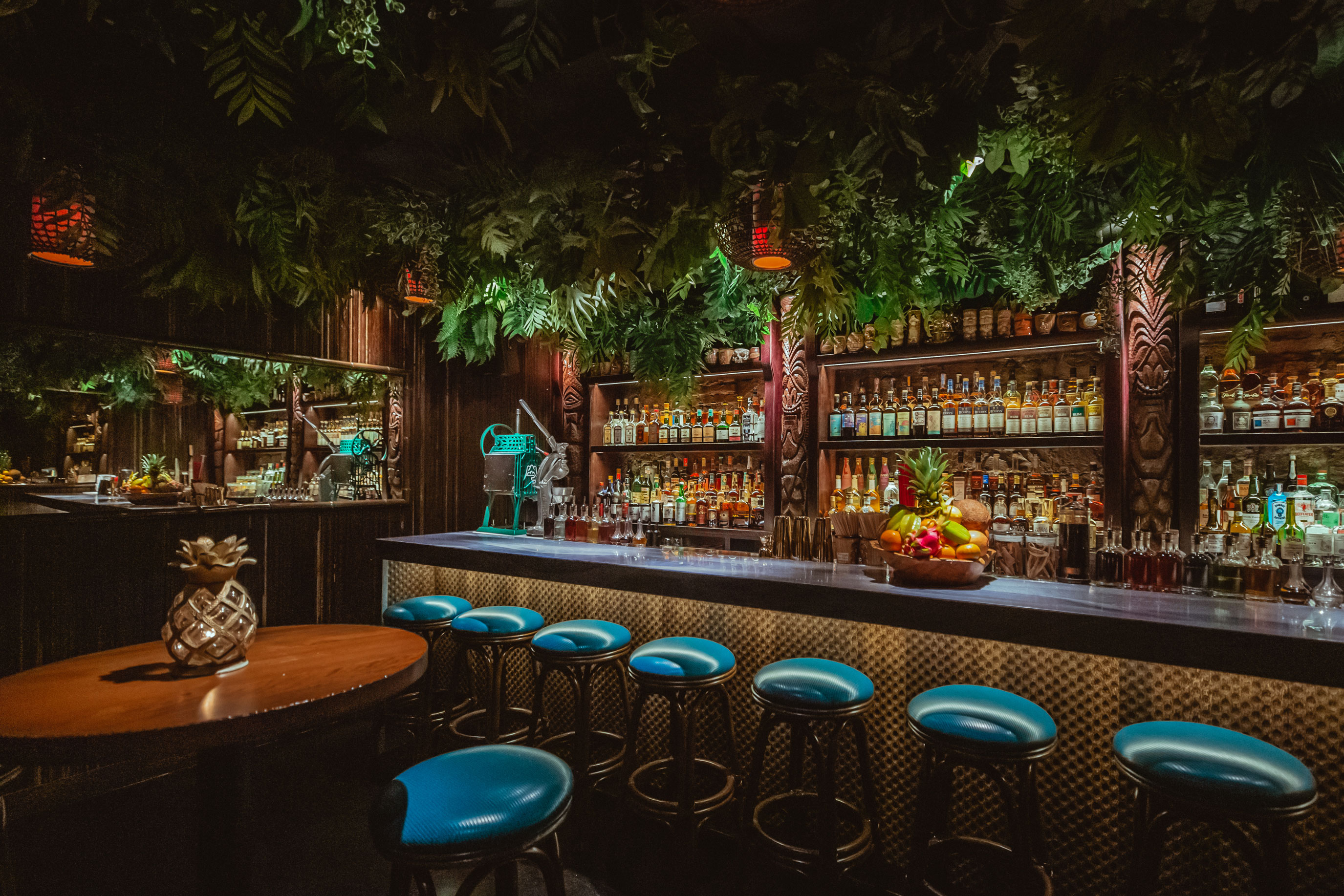 The lush Bamboo Room at Three Dots and a Dash. Courtesy Lettuce Entertain You.